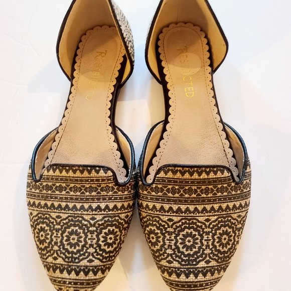 RESTRICTED Ladies Slip On Mule Open Side Pointed Toe Ballet Flat Sz 6 - Picture 2 of 12